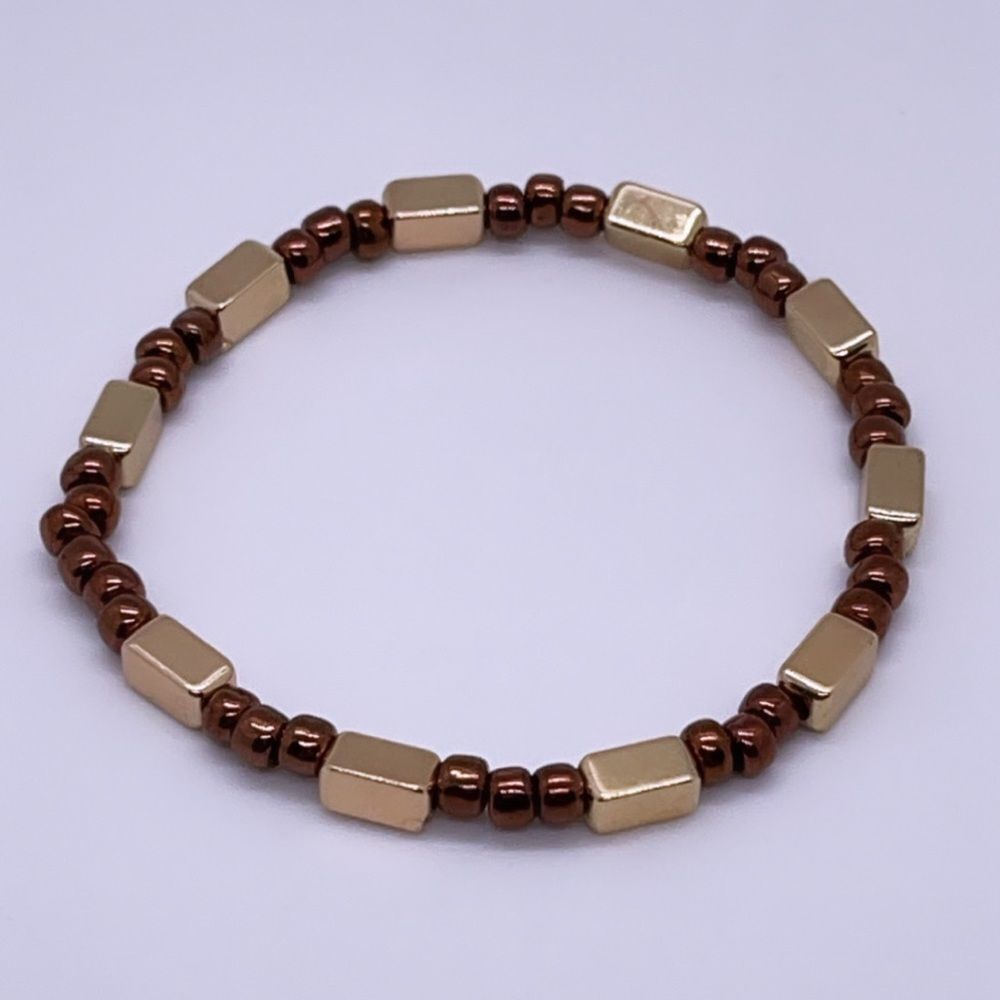 NWT Wool + Pepper Co. Brown & Gold Bracelet